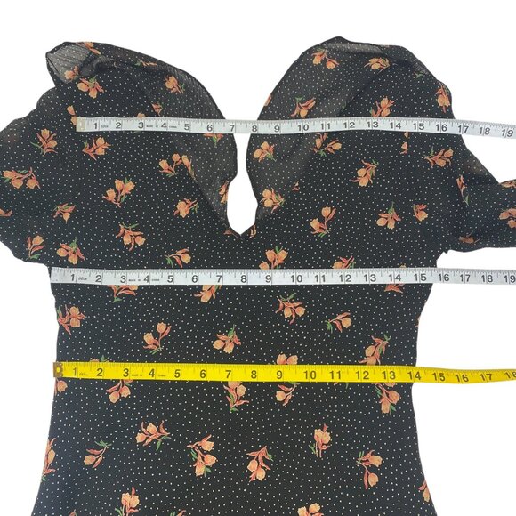 90s Y2K Moda Intl Babydoll Dress | Black Rose | USA | Fairy Grunge Whimsigoth - Picture 12 of 15